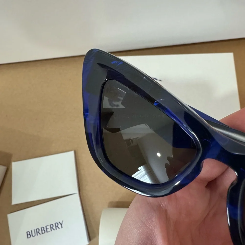 Burberry Check Blue Cat-Eye Sunglasses for Women - Picture 13 of 15